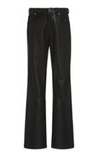 Goldsign Leather High-rise Bootcut Pants