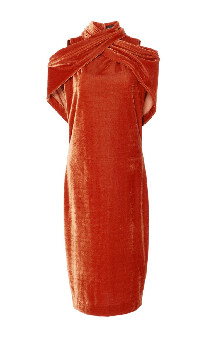 Christian Siriano Velvet Off The Shoulder Dress