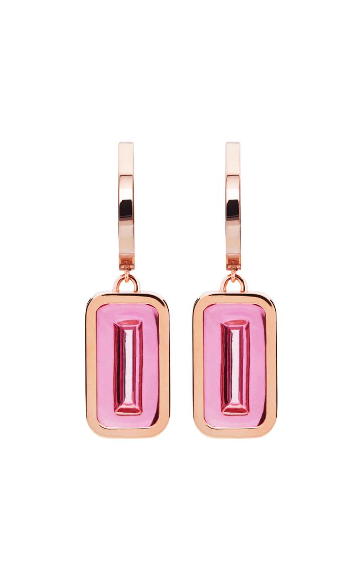 Alina Abegg Pfefferminz Rubellite 14k Rose Gold Hoop Earrings