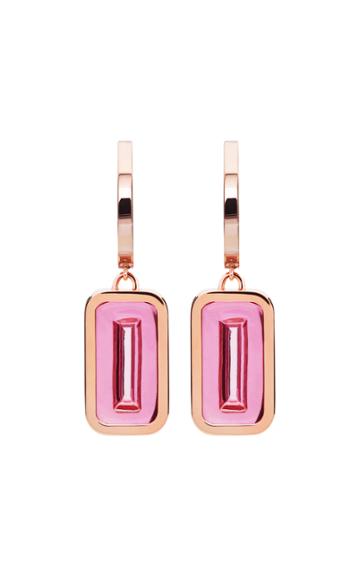 Alina Abegg Pfefferminz Rubellite 14k Rose Gold Hoop Earrings