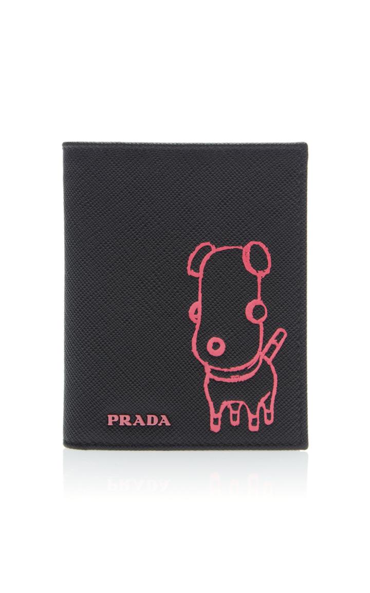 Prada Printed Textured-leather Billfold Wallet