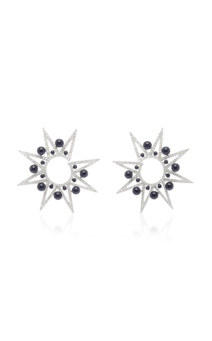 Colette Jewelry Onyx Starburst Huggie Earrings