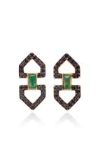 Moda Operandi Doryn Wallach Harlow Emerald Baguette Stud Earrings