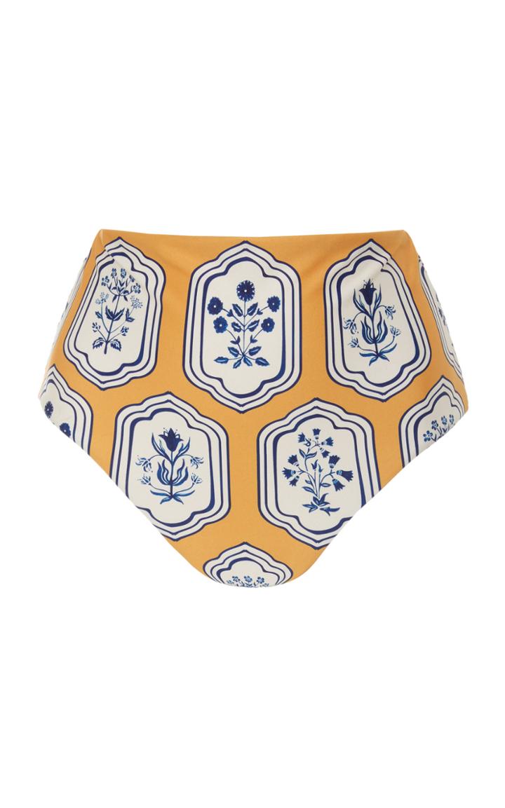 Agua By Agua Bendita Alicia Printed High-rise Bikini Bottom