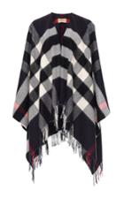 Burberry Navy Collette Merino Wool Cashmere Cape