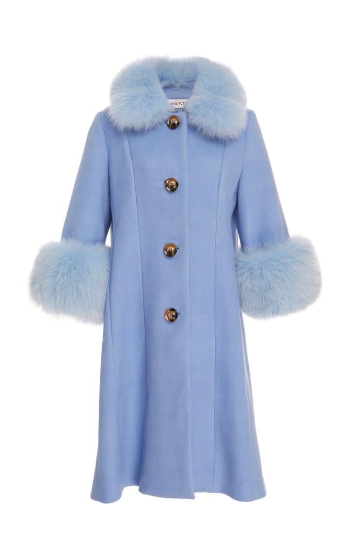 Saks Potts Yvonne Fur Trimmed Wool Coat