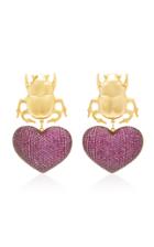 Begum Khan Beetle My Love 24k Gold-plated Crystal Earrings