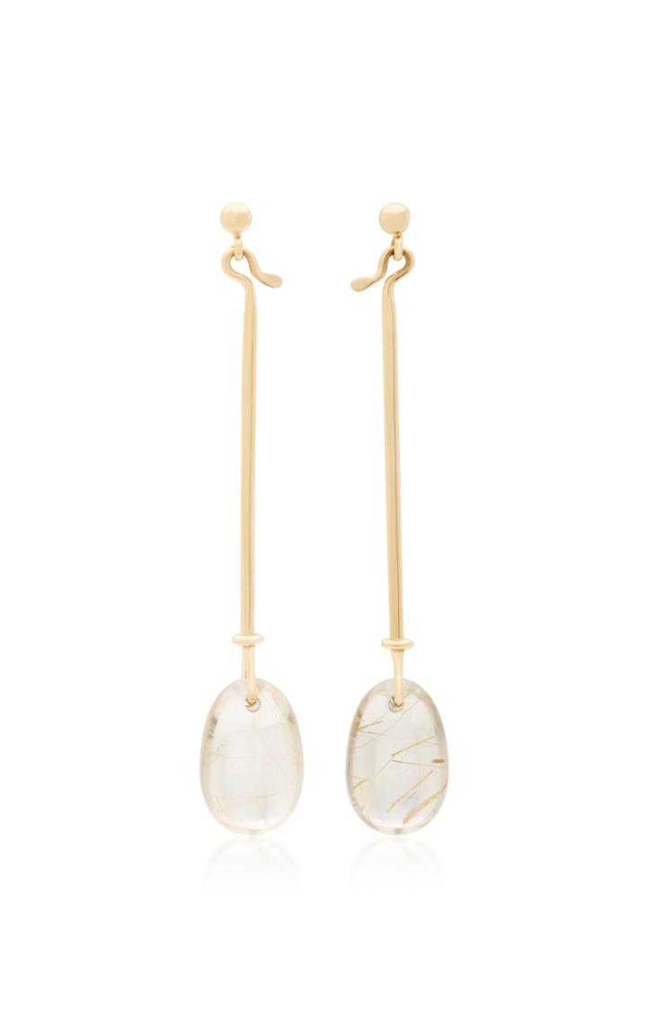 Georg Jensen Vivianna Dew Drop Earrings With Rutilated Quartz