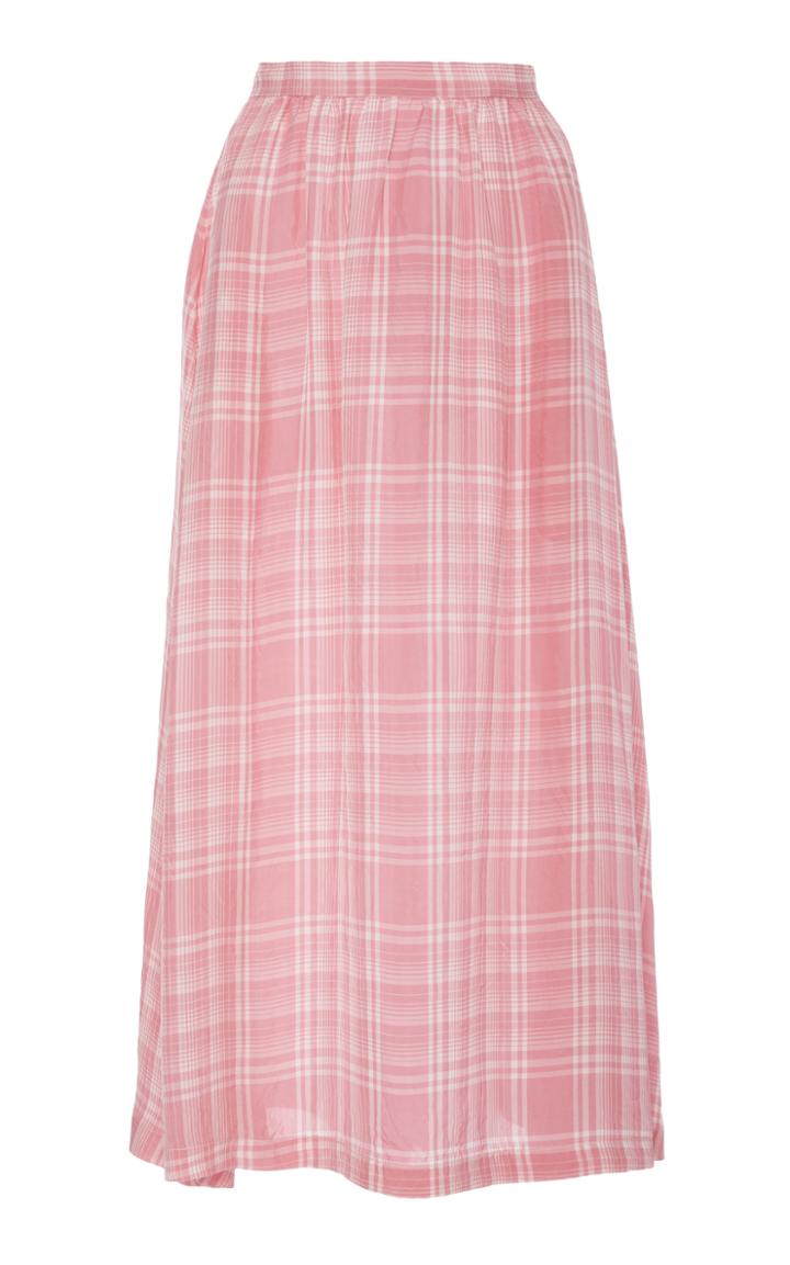 Rosie Assoulin Plaid Gathered Skirt