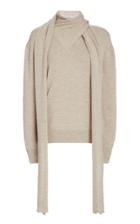 Moda Operandi Deveaux Sage Scarf-detailed Wool Sweater