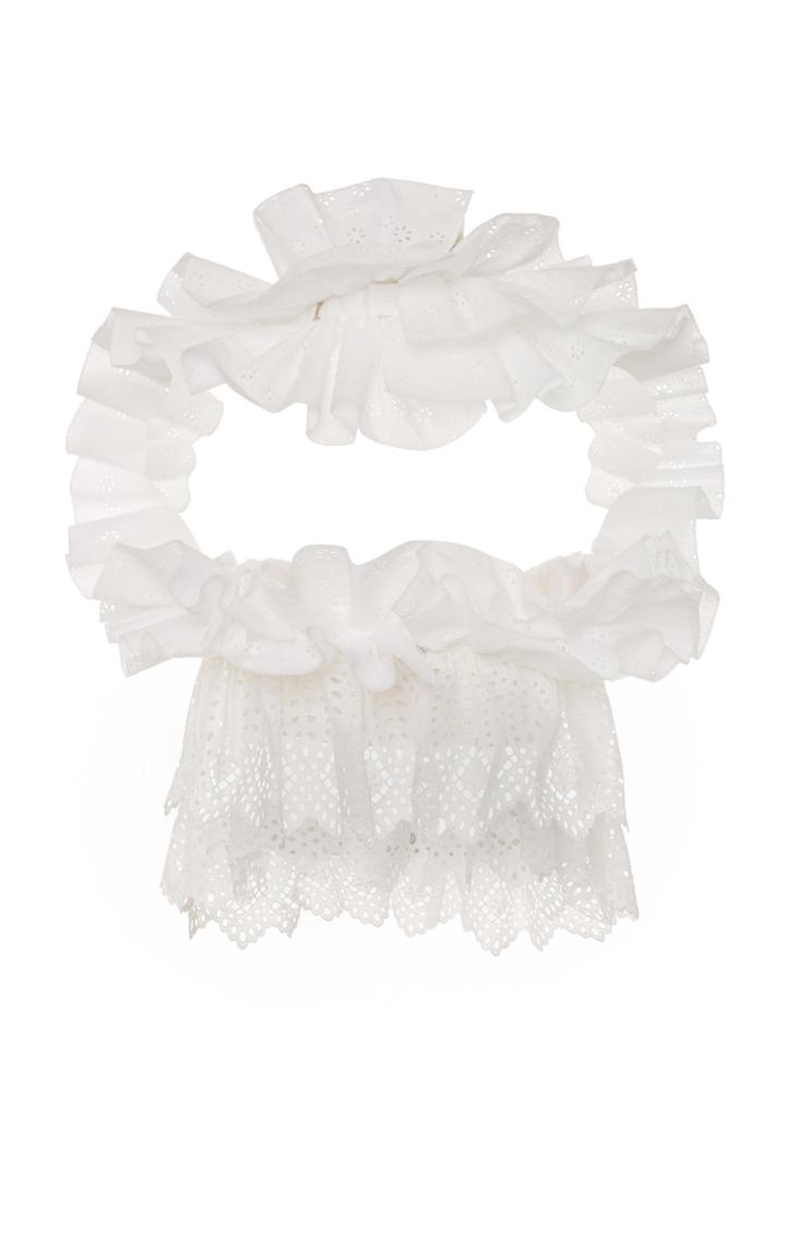 Rodarte Broderie Ruffled Cotton Halterneck Top