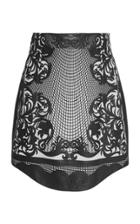 Balmain Applique Leather Mini Skirt