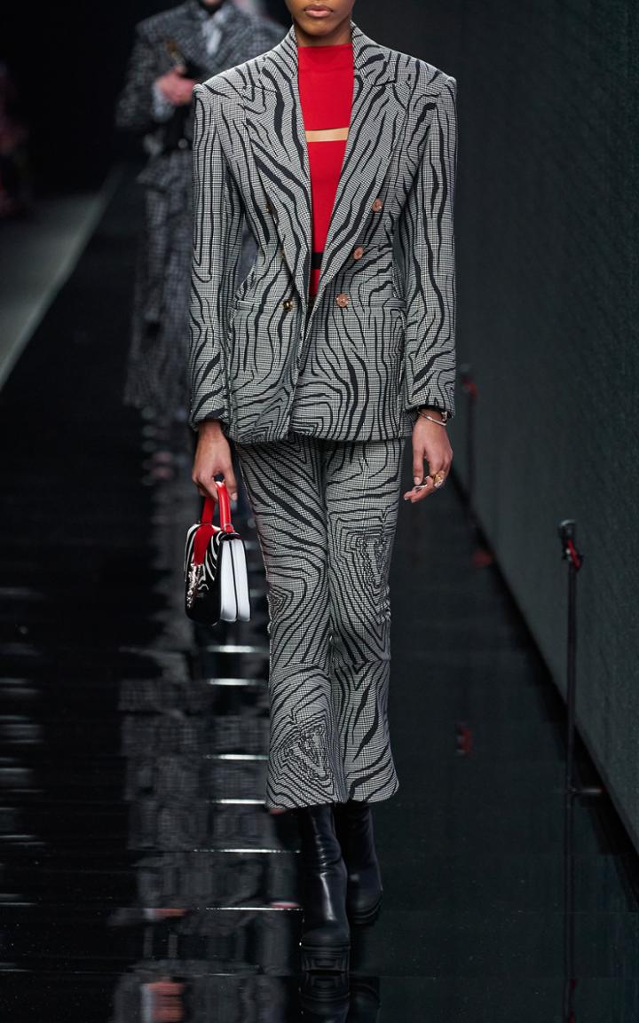 Moda Operandi Versace Zebra-print Wool-blend Blazer