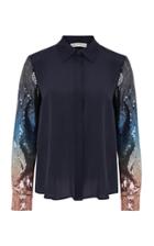 Mary Katrantzou Shane Sequin Sleeve Top