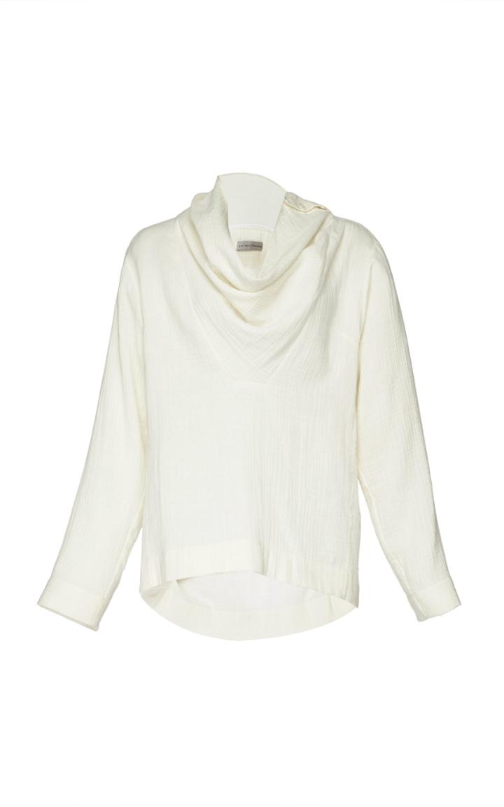 Palmer/harding Palmer//harding Draped Crinkled Cotton-gauze Blouse
