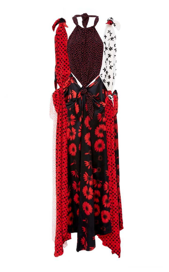 Jonathan Cohen Knotted Silk Scarf Dress