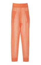 Sally Lapointe Tapered Metallic Mesh Straight-leg Pants