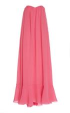 Delpozo Strapless Silk Georgette Dress