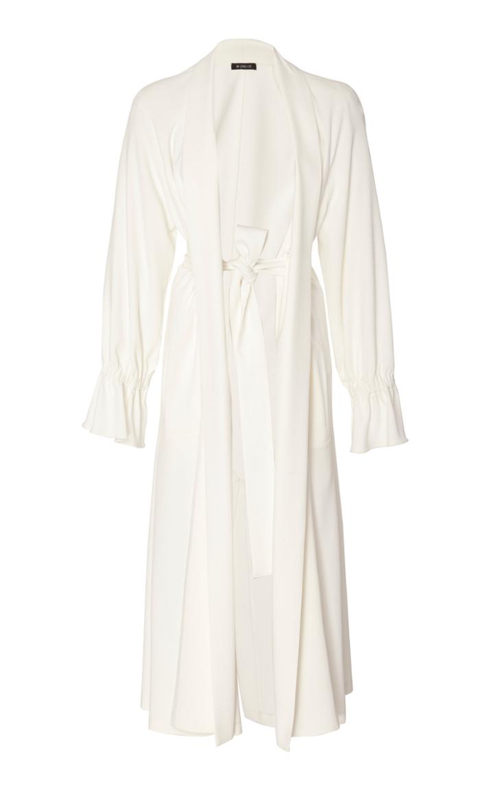 Mi Jong Lee Trench Coat With Bias Lapel
