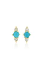 Ila Hanley 14k Gold Turquoise And Diamond Earrings