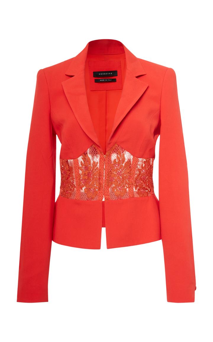 Georgine Dita Tailored Embroidered Blazer Jacket