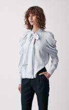 Moda Operandi Joslin Riley Silk Bow Blouse Size: 6