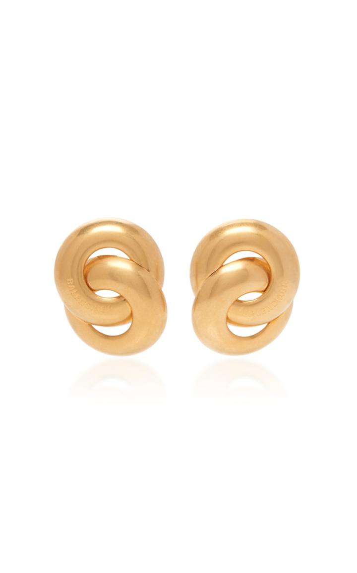 Balenciaga Twin Brass Earrings