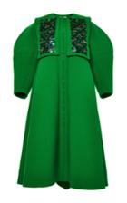 Delpozo Double Faced Wool Coat With Beaded Panels
