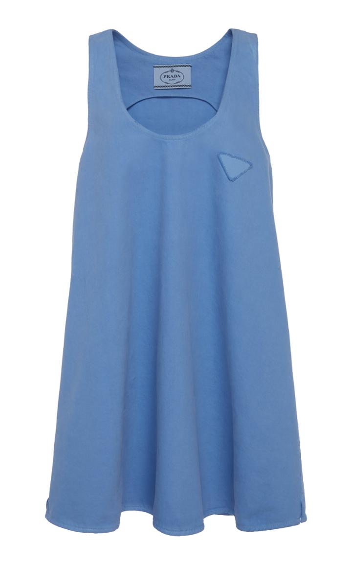 Prada Scoop Neck Cotton Mini Dress