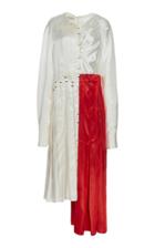 Marni Paneled Satin Asymmetric Dress