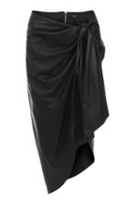 Moda Operandi Balmain Draped Leather Pareo-style Skirt Size: 36