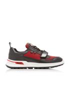 Prada Novo Calf Bike 1 Two-tone Leather Rubber And Mesh Sneakers