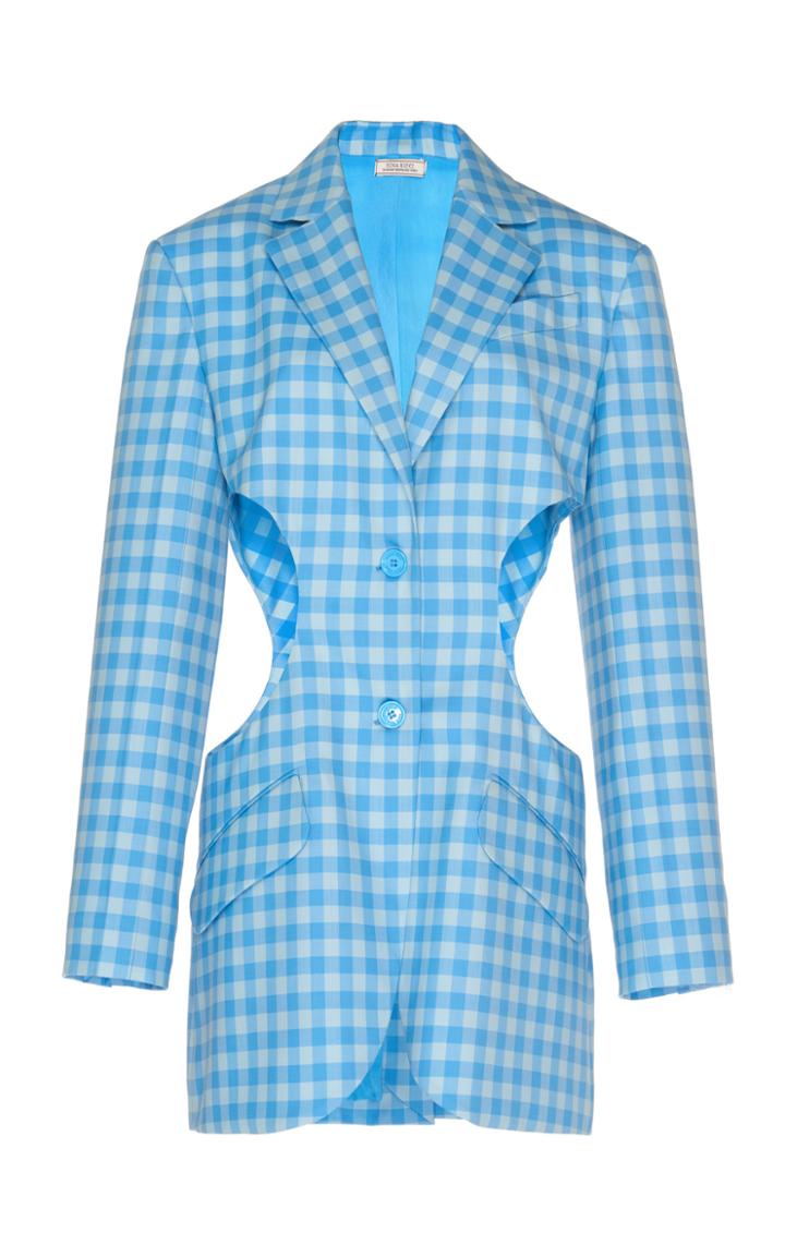 Nina Ricci Check Cutout Wool Jacket