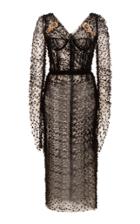 Dolce & Gabbana Dot Lace Overlay Midi Dress