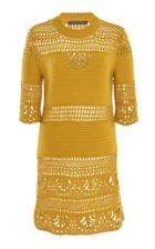 Alberta Ferretti Wool Crochet Mini Dress