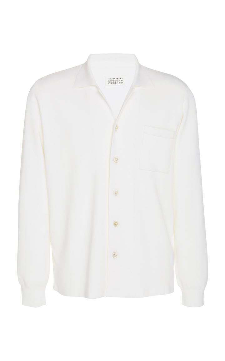 Maison Margiela Collared Cotton Button-up Sweater