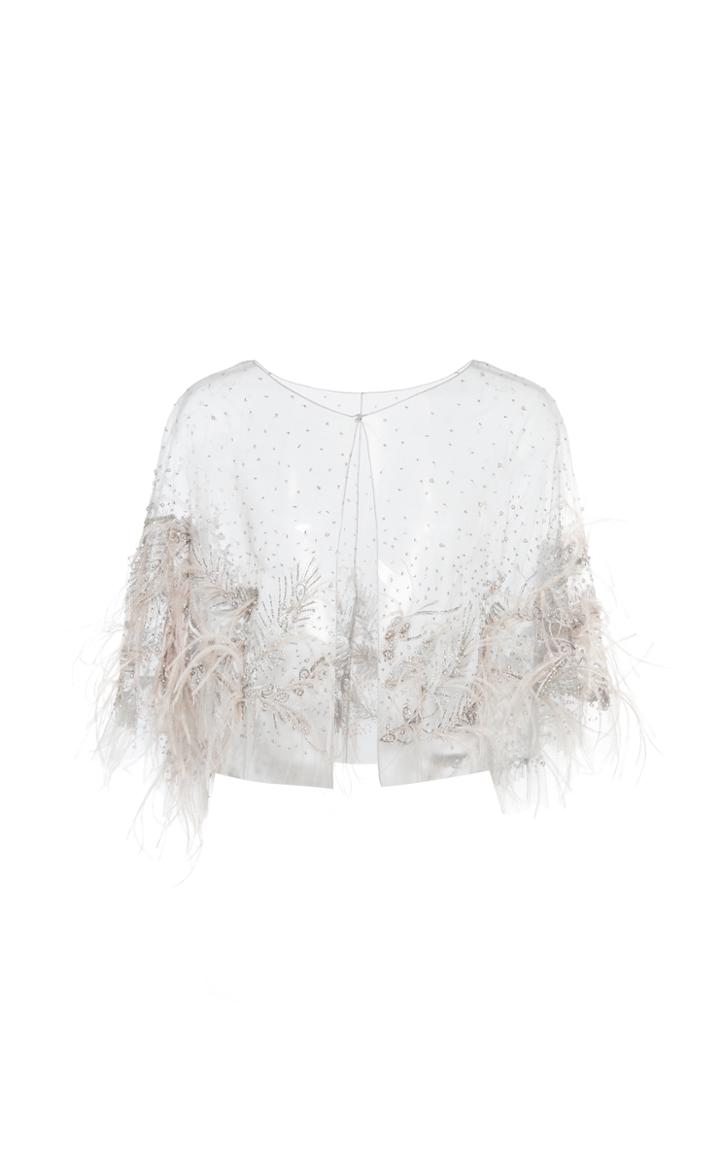 Marchesa Beaded Feather Cape