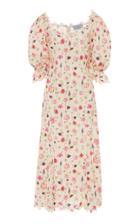 Moda Operandi Luisa Beccaria Floral Printed Lace Midi Dress Size: 36