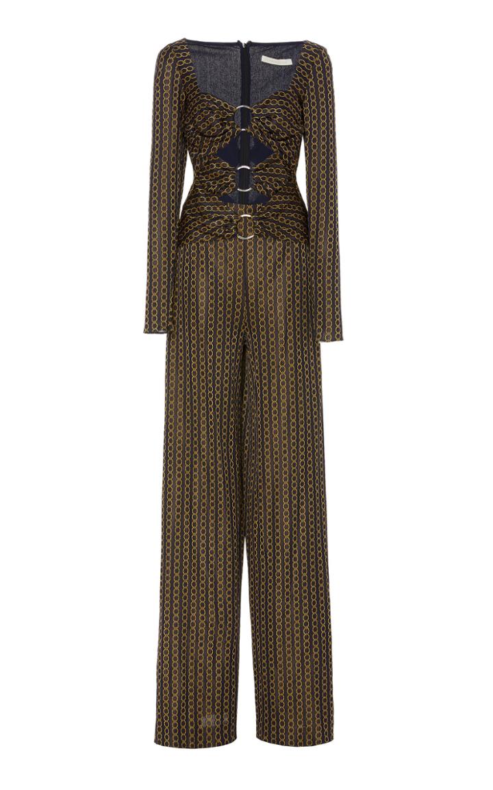 Jonathan Simkhai Chain Jacquard Cutout Jumpsuit
