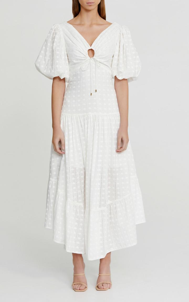 Moda Operandi Significant Other Thalia Dotted Cotton Midi Dress
