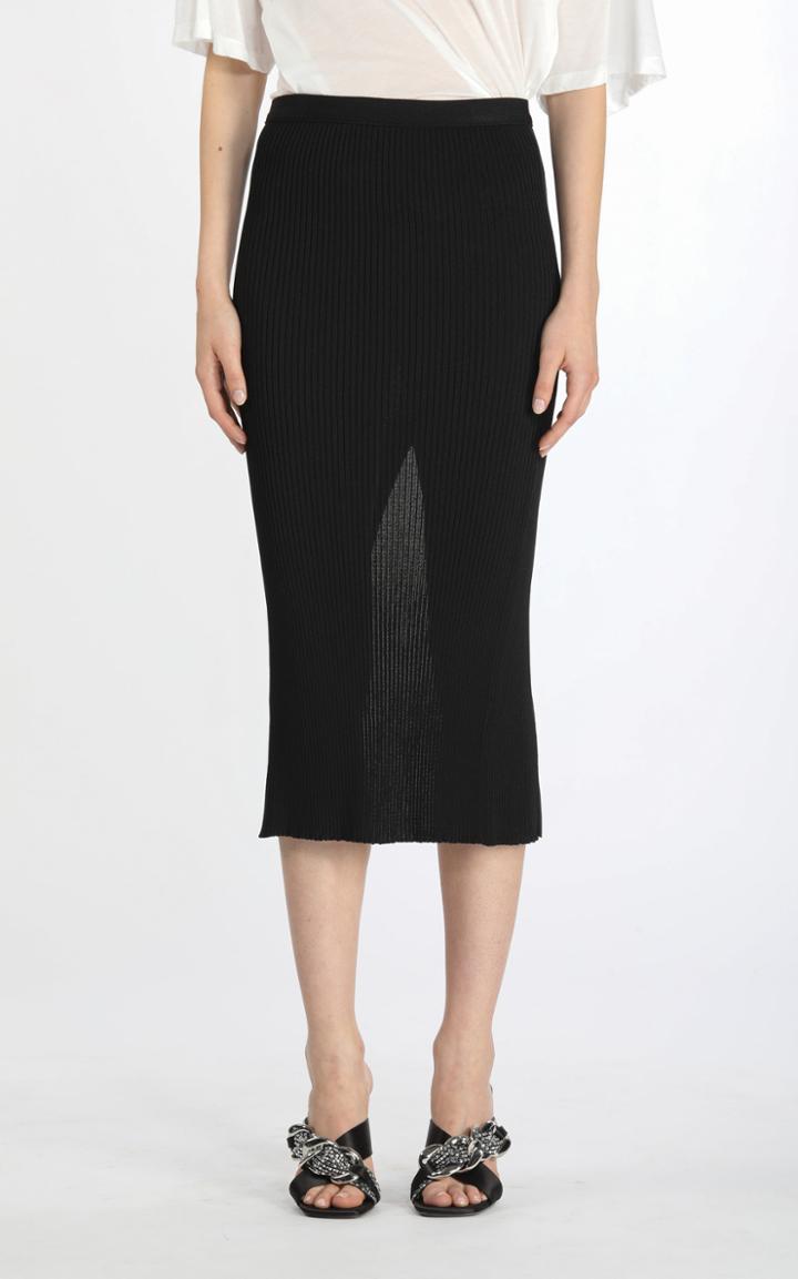Moda Operandi N21 Vented Ribbed-knit Midi Skirt