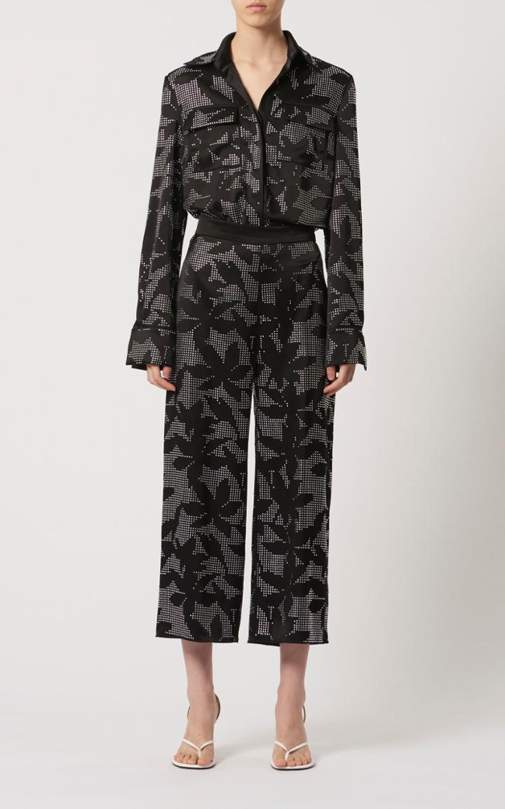 Moda Operandi David Koma Flower Hotfixcrystal Embroidered T-shirt