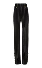 Oscar De La Renta Pinstriped Cotton-blend Straight-leg Pants