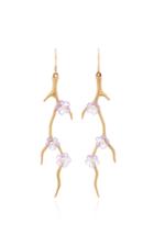 Annette Ferdinandsen Blossom Branches Earrings With Amethyst And Pearls