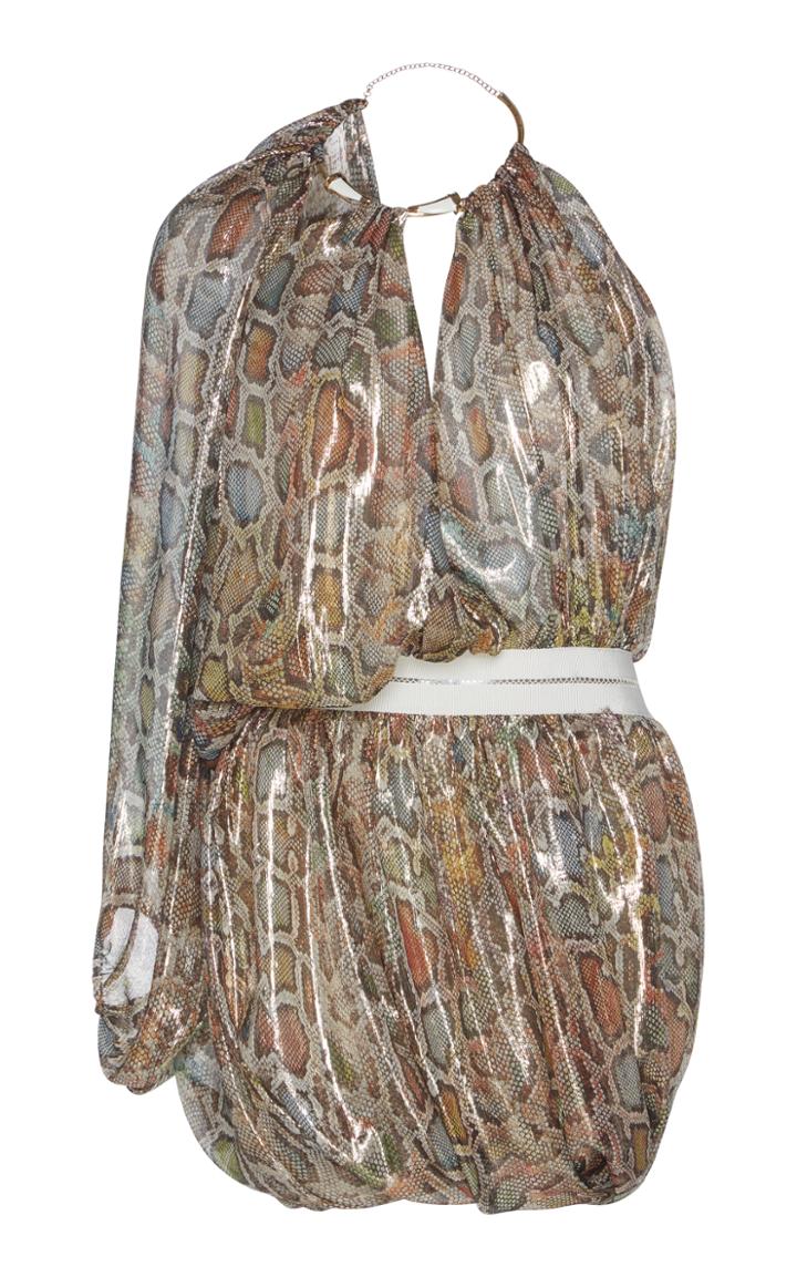 Roberto Cavalli Cinched Bubble Hem Dress
