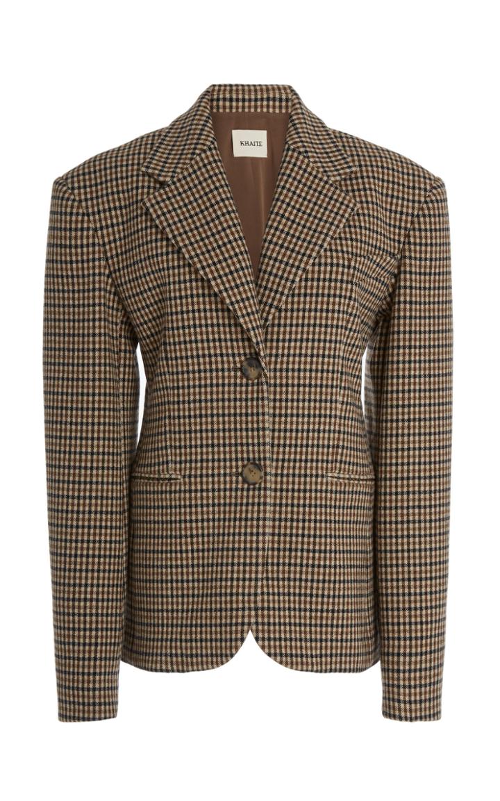 Khaite Kendall Plaid Wool-blend Blazer