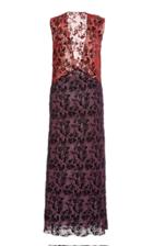Moda Operandi Marina Moscone Floral-embroidered Chiffon Dress