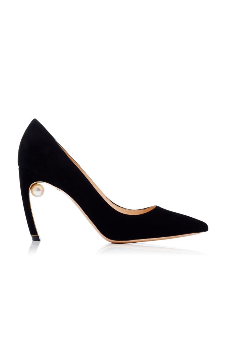 Nicholas Kirkwood Mira Pearl-embellished Suede Pumps