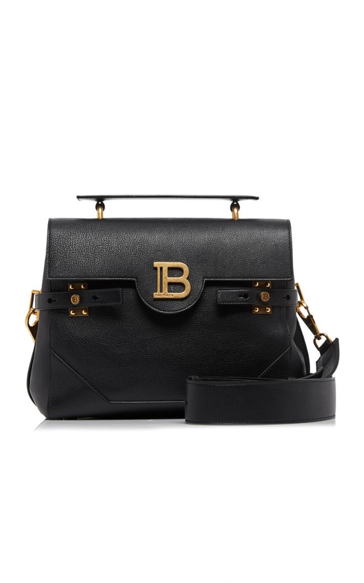 Balmain B-buzz 30 Leather Top Handle Bag