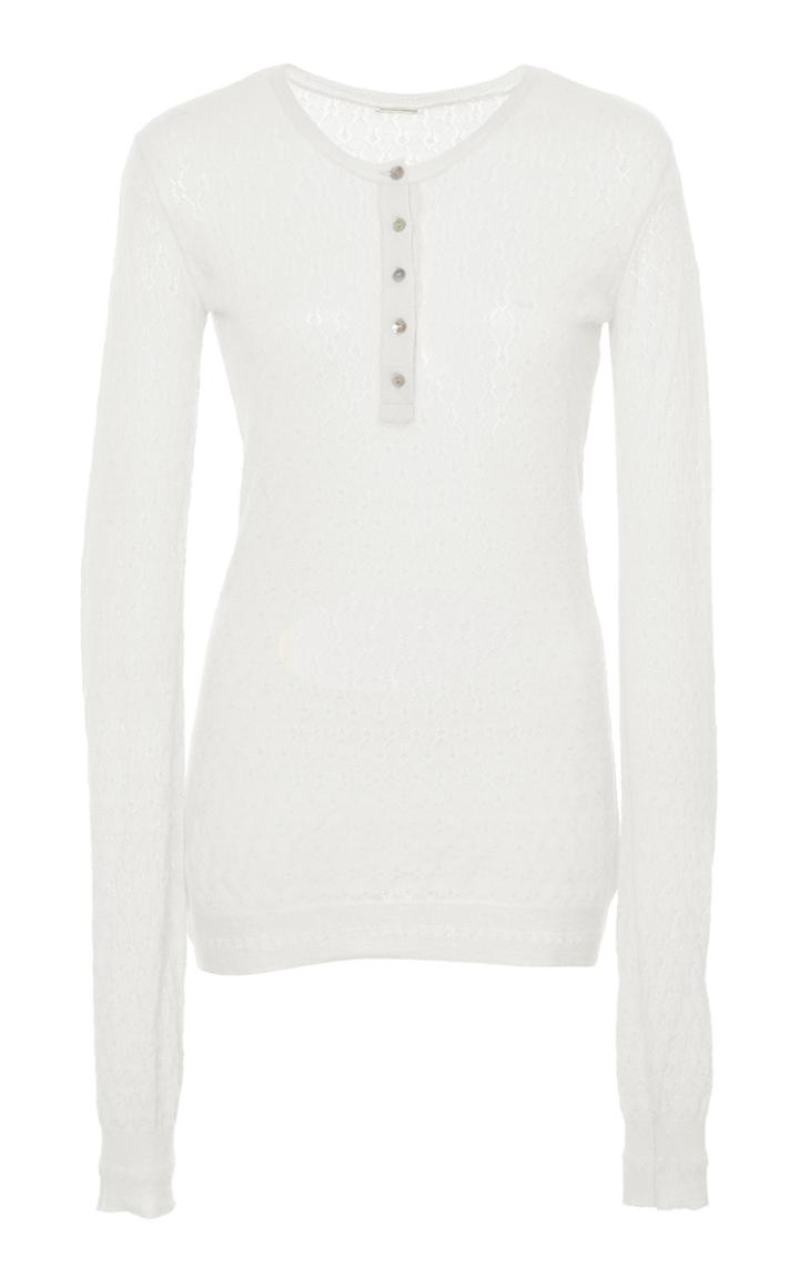 Adam Lippes Lightweight Cashmere Henley Sweater